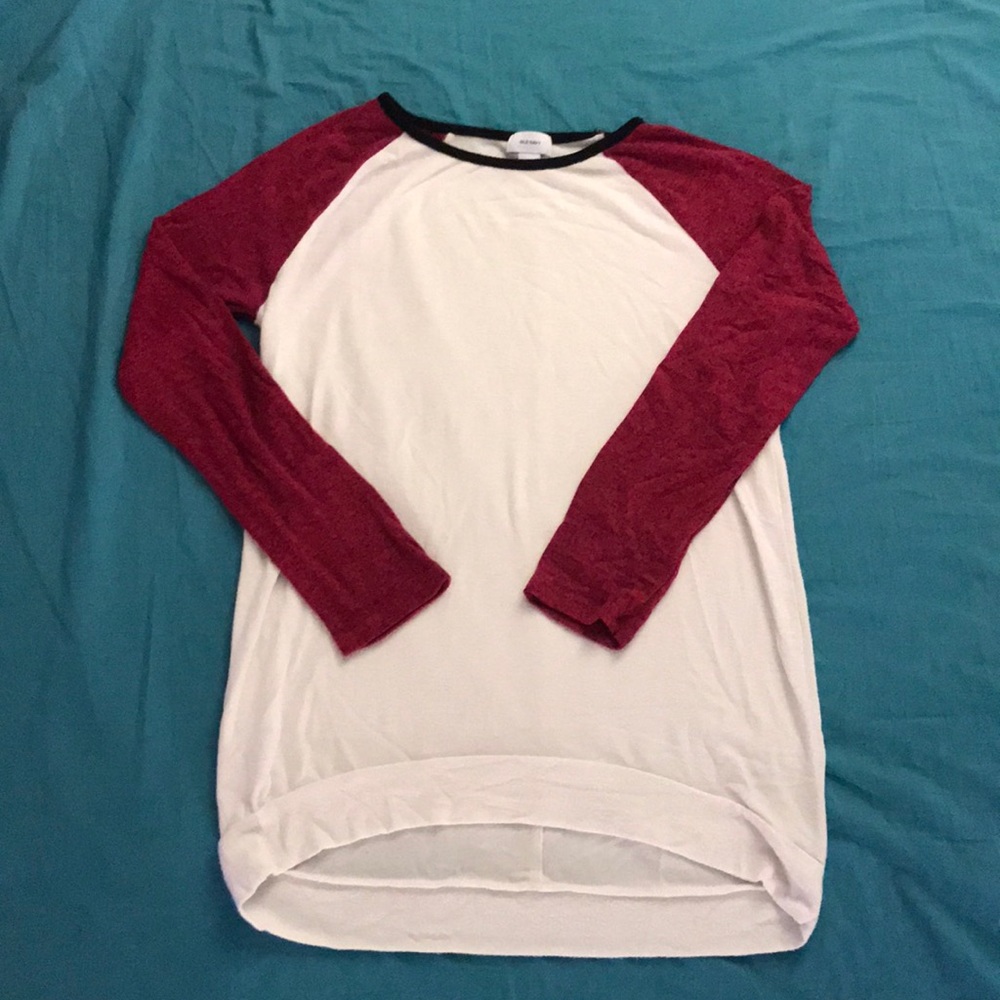 Pink and white oversized long sleeve shirt